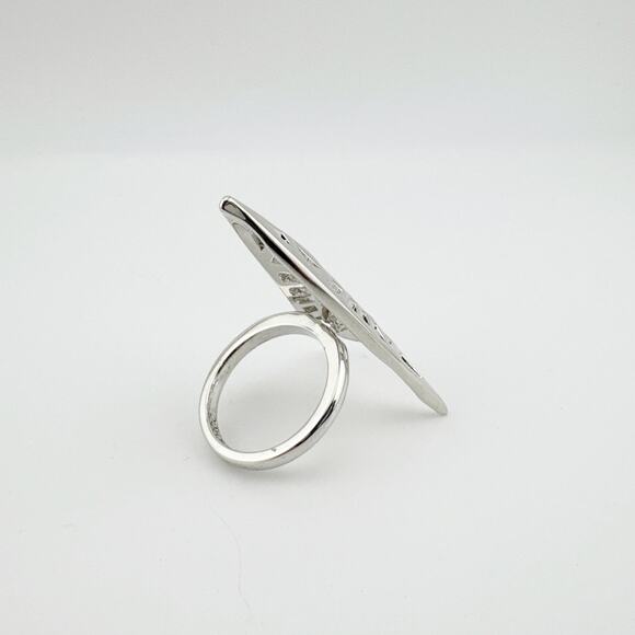 Eddie Borgo Fractured Heart Ring Women's Size 7 Silver Plated Statement Ring - Picture 6 of 8